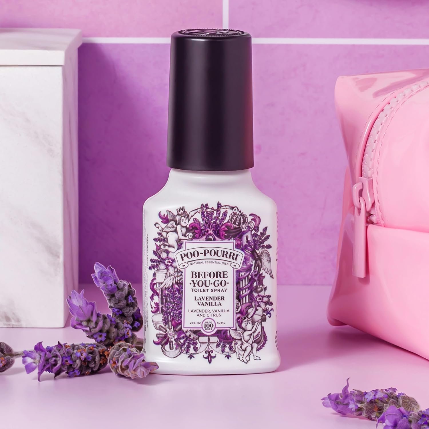 Poo-Pourri Before-You-Go Pocket Toilet Spray, Travel Essentials, Lavender Vanilla, 1 Fl Oz, Up to 50 Uses, On-The-Go Bathroom Odor Deodorizer with Essential Oils, TSA Approved Size - Image 12