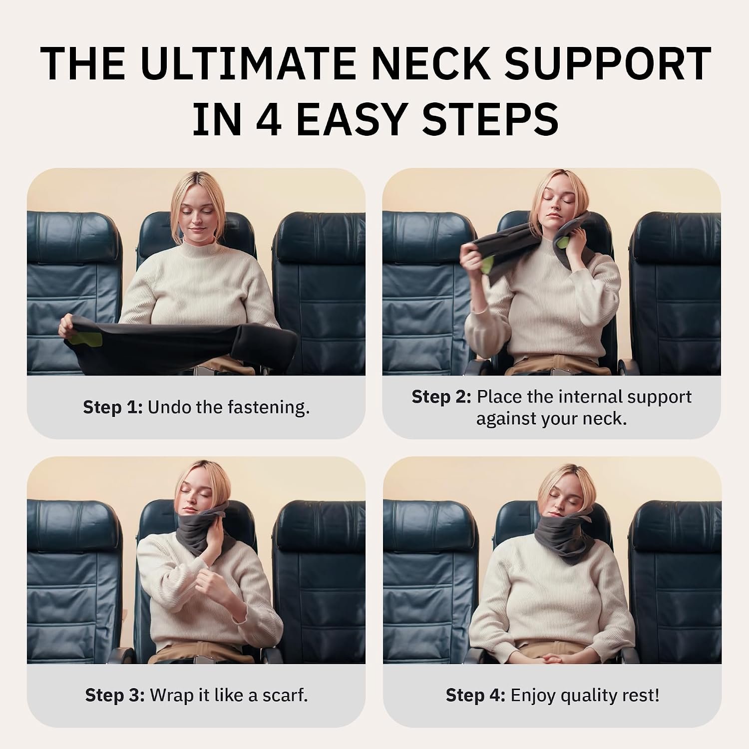 Trtl Pillow - Scientifically Proven Neck Support Travel Pillow for Airplanes - Lightweight and Machine Washable - Ergonomic Design for Traveling on Cars and Trains - Grey - Image 2