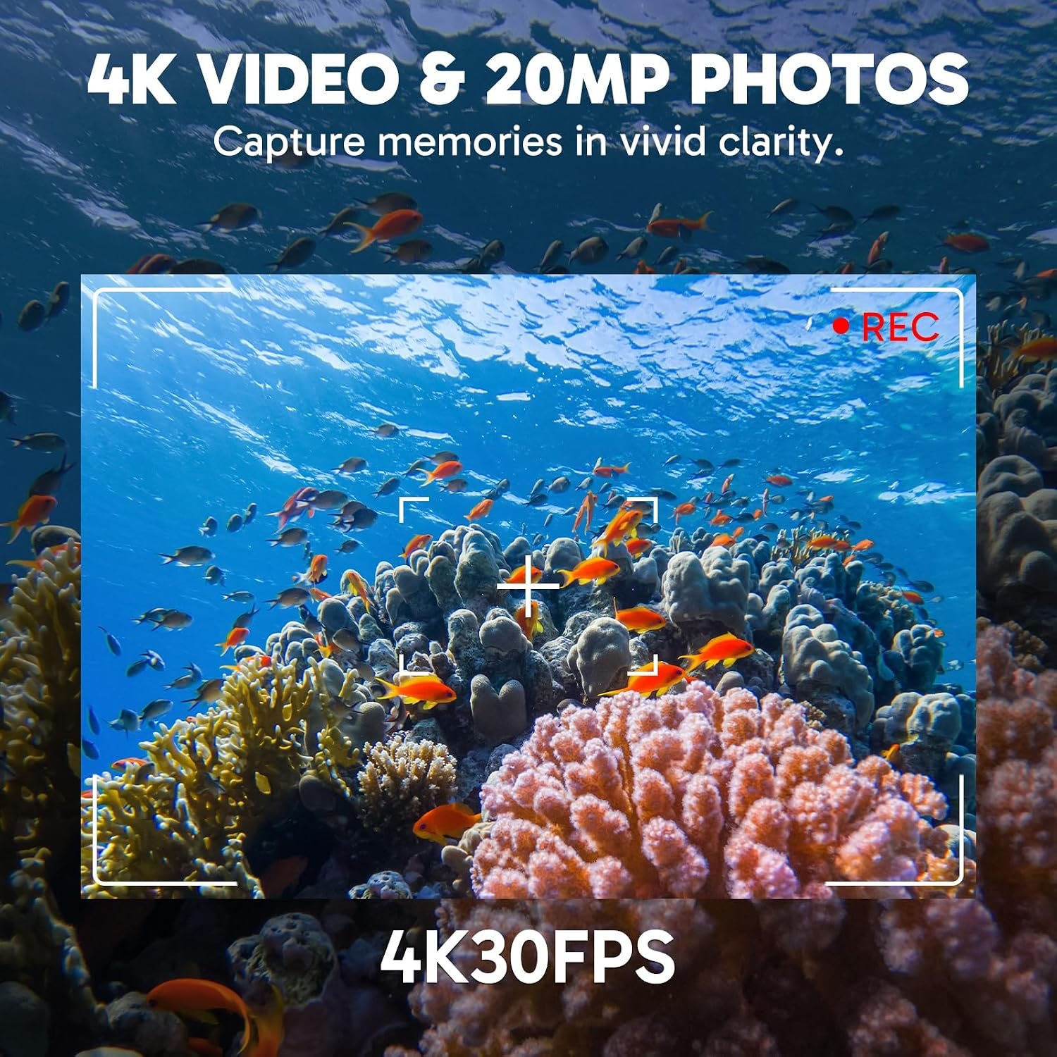 AKASO EK7000 Pro 4K30 Action Camera with Touch Screen EIS 131FT Waterproof Underwater Camera 5X Zoom Remote Control with Waterproof Floating Hand Grip Bundle and Carrying Case Accessories Kit Bundle - Image 2