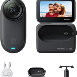 Insta360 GO 3S - 128 GB Black 4K Tiny Portable Vlogging Camera, Hands-Free POVs, Mount Anywhere, Stabilization, 140 Min Battery Life, 10m Waterproof, Pet POV (Renewed)