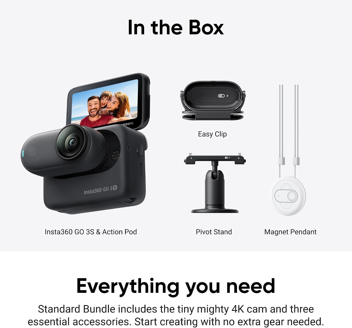 Insta360 GO 3S - 128 GB Black 4K Tiny Portable Vlogging Camera, Hands-Free POVs, Mount Anywhere, Stabilization, 140 Min Battery Life, 10m Waterproof, Pet POV (Renewed) - Image 8