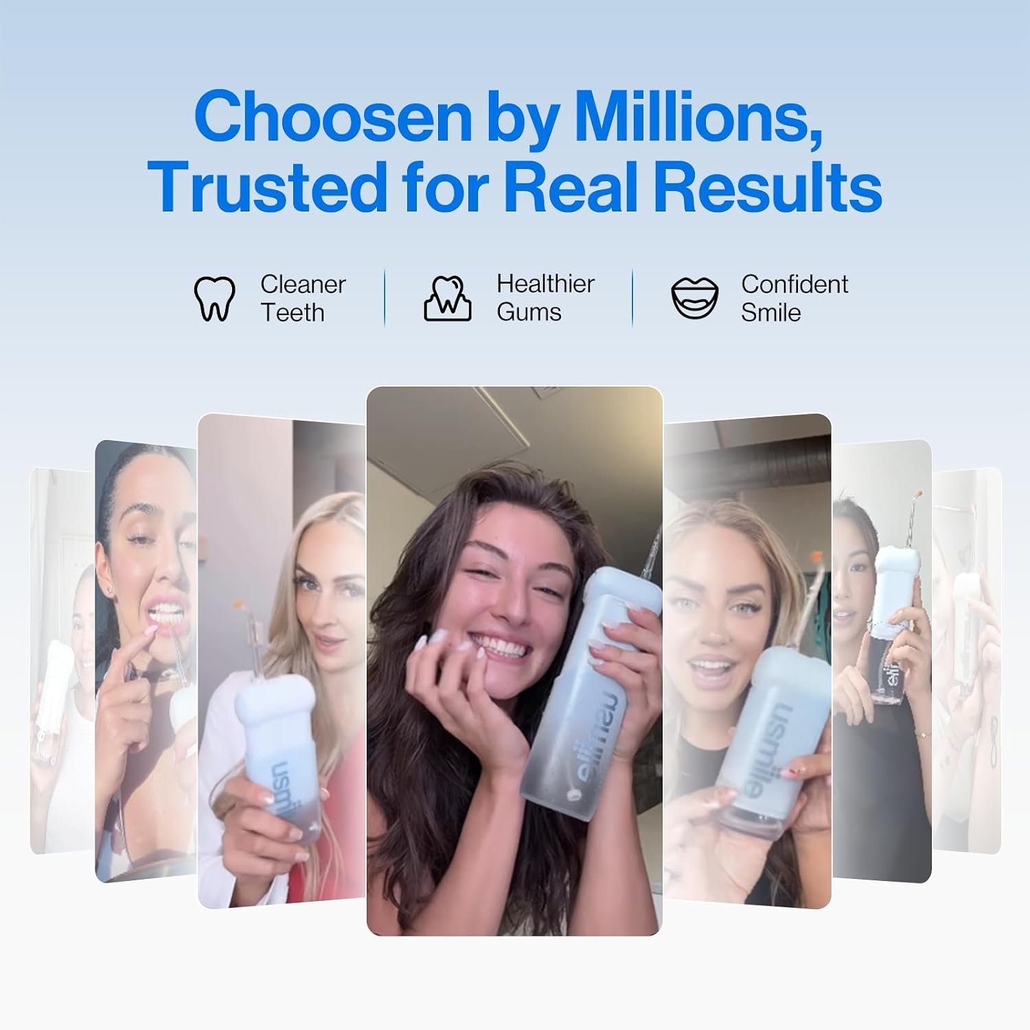 usmile C10 Portable Water Flosser for Travel, 95-Day Battery, IPX7, White | 180ml Tank, 4 Modes, 360° Nozzle, Cordless Oral Irrigator for Braces, Implants & Sensitive Teeth, Teeth Cleaner - Image 5