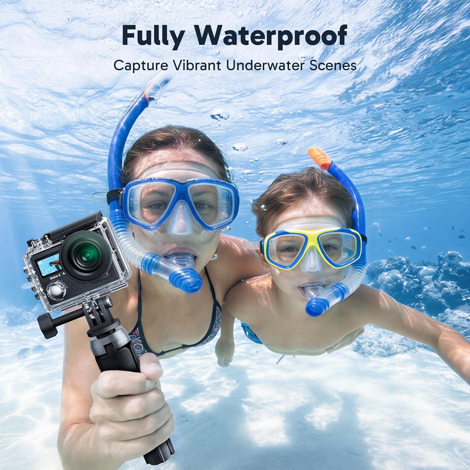 AKASO Brave 4 Action Camera with Floating Hand Grip and Carrying Bag Bundle | 20MP EIS WiFi 170° FOV 5X Zoom Waterproof Underwater Camera for Snorkel, Travel, Bicycle, Helmet, Motorcycle Accessories Kit - Image 4