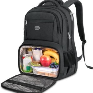 MATEIN Lunch Backpack for Men, 17 Inch Work Bookbag with Laptop Compartment | Water Resistant School Backpack with Lunch Box, Anti Theft TSA Work Bag, Insulated Cooler Compartment, Office Commute College