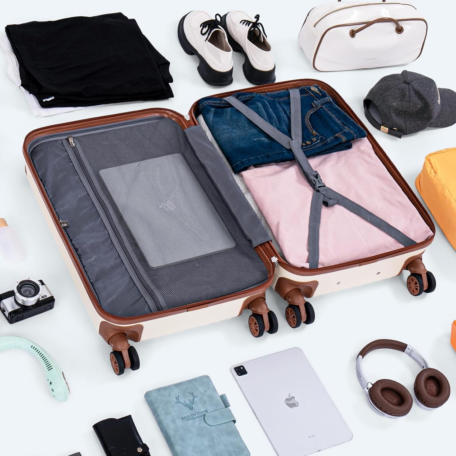 Cosbarn Luggage Sets 5 Piece Suitcases with Wheels, Suitcase Set ABS Hard Case Luggage with TSA Lock Spinner Wheels Durable Travel Luggage - Image 8