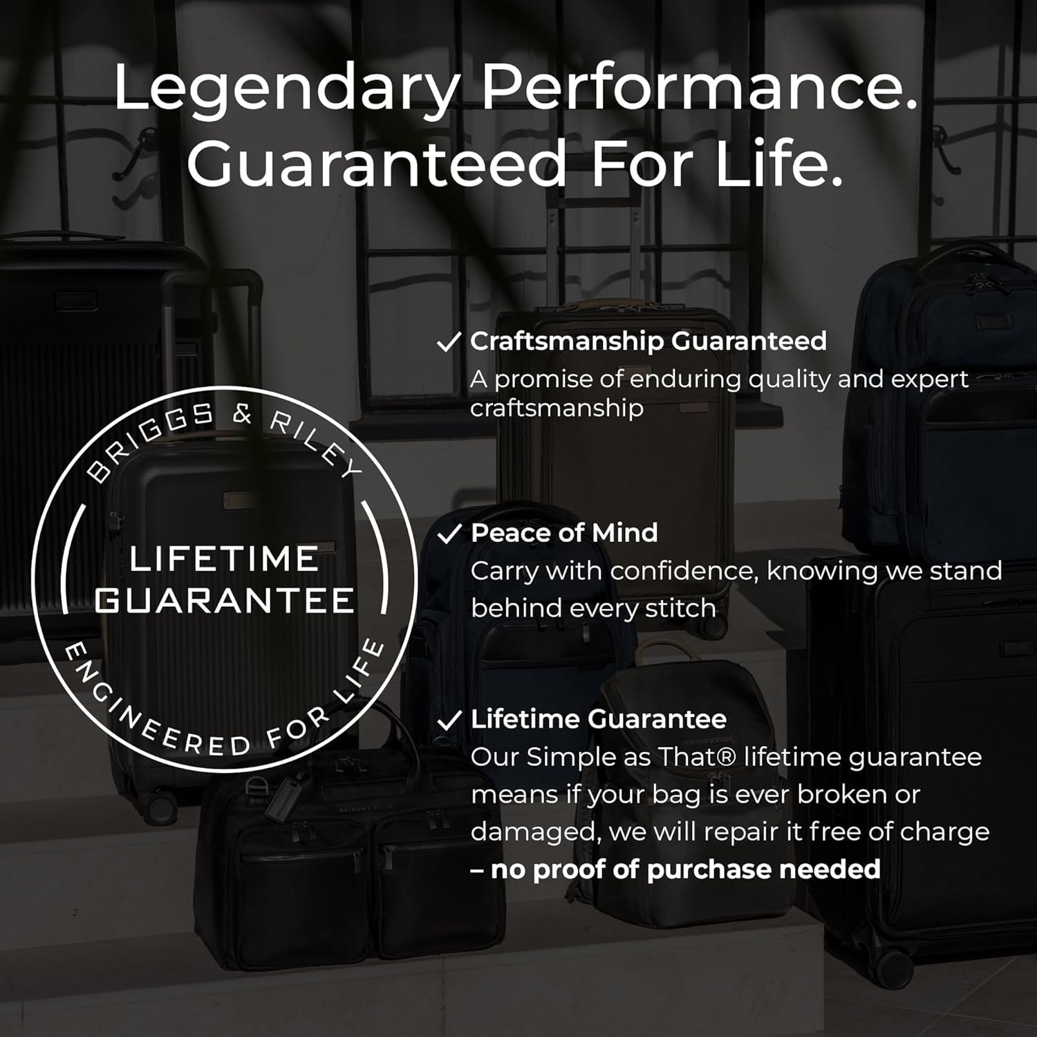 Briggs & Riley 26" Medium Expandable Spinner - Checked Luggage for Travel, Suitcases with Wheels, Softside Rolling Bag for Men & Women, Self-Repairing Zipper - Baseline Collection, Black - Image 6