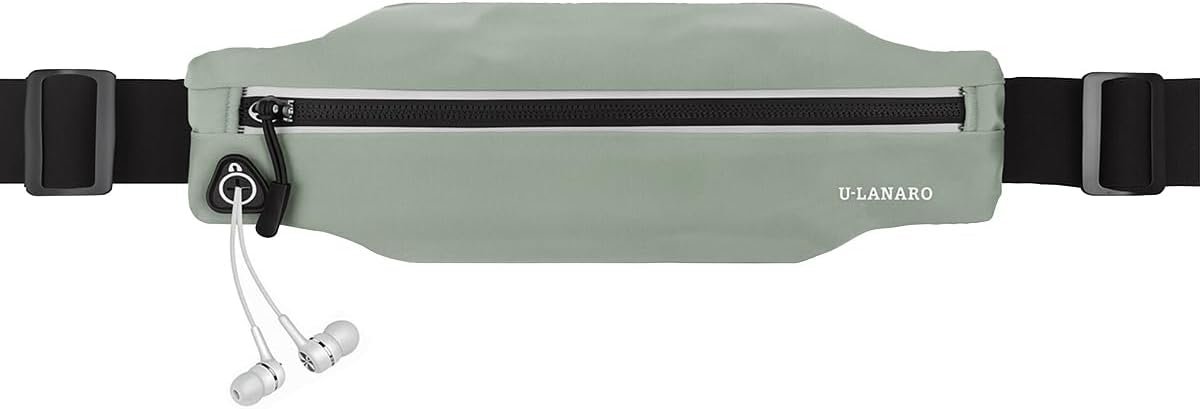 U·LANARO Slim Running Belt Fanny Pack Running Phone Holder Waist Band Pouch | Fits ALL Phones, Marathon Sport Workout Exercise Fitness, Money Belt, Expandable Pocket, Runners Gear Accessories, Men Women