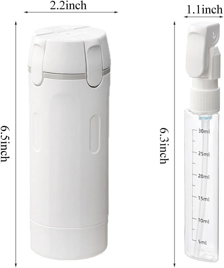 EdenEcho 4 in 1 Travel Dispenser, 4 Pack 30ML/1OZ Travel Bottles with Stickers for Toiletries, Leak Proof Travel Size Containers, Portable for Shampoo Lotion Conditioner Cream White
