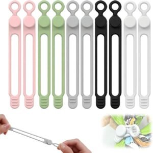 Cord Cable Organizer,2026 Upgrade Silicone Cable Ties,Cable Management Headphone Organizers,Reusable Cord Management Wire Organizers for Cords,Home Office Travel Gadgets (Colorful-10PC)