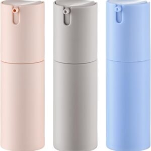 Lulupack Airless Pump Bottles Travel Size, 1 oz 3 PCS Refillable Container | Plastic lotion dispenser, for face cream moisturizer, small skincare, shampoo soap, empty toiletry, cosmetic, leakproof TSA