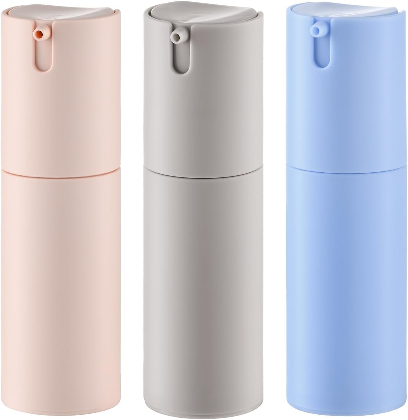 Lulupack Airless Pump Bottles Travel Size, 1 oz 3 PCS Refillable Container | Plastic lotion dispenser, for face cream moisturizer, small skincare, shampoo soap, empty toiletry, cosmetic, leakproof TSA