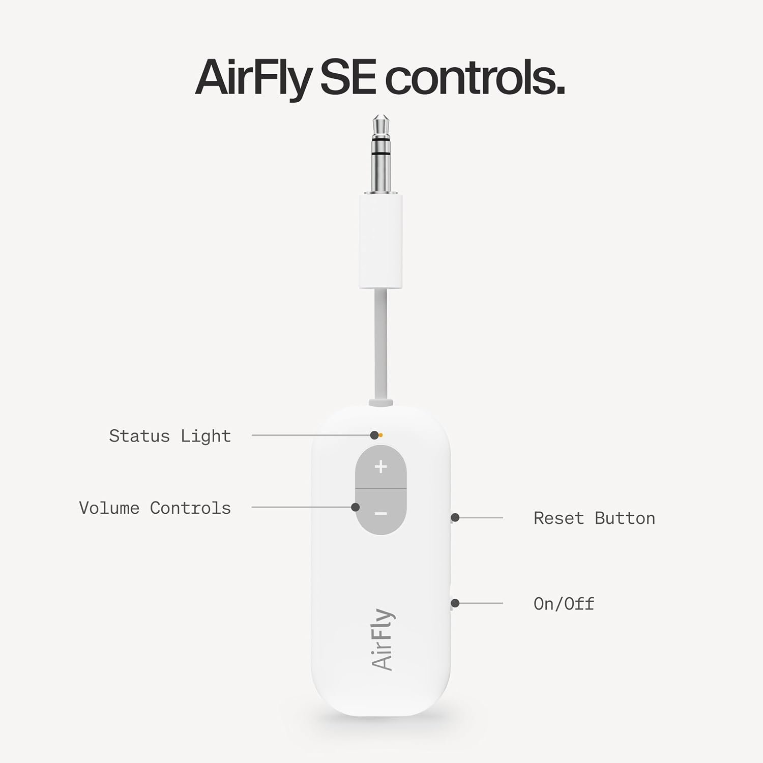 Twelve South AirFly SE, Bluetooth Wireless Audio Transmitter Adapter, White | Bluetooth Adapter for AirPods/Headphones, 20+ Hr Battery, Works with 3.5mm aux Jacks on Airplanes, TVs, Gym Equipment, Travel - Image 8