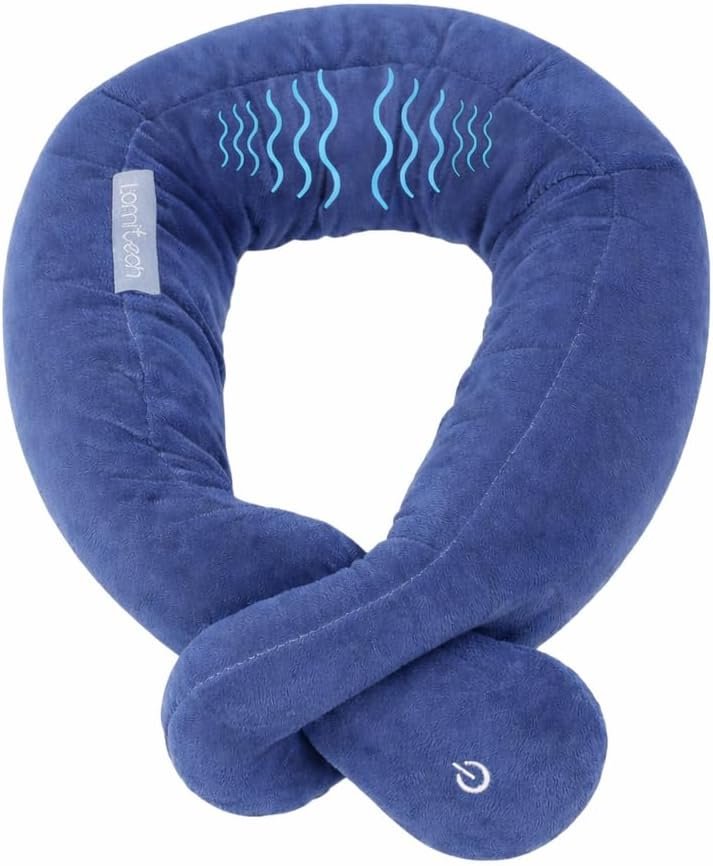 Wireless Travel Pillow,Vibration Neck Pillow,Airplane Massage Pillow | Battery powered,One-click Operation,Comfortable and Soft Neck Support for Airplane