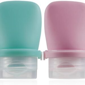 1oz Travel Bottles for Toiletries, Silicone Leak-Proof TSA Approved Travel Size Containers (4-Pack) - Reusable Refillable Bottles for Shampoo, Body Wash, Lotion