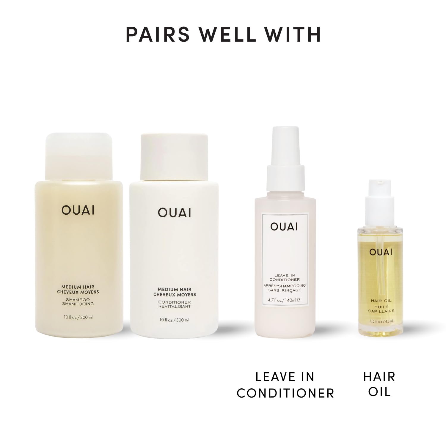 OUAI Medium Shampoo & Conditioner Set - Travel Size (3 Oz) | Hydrating Shampoo & Conditioner with Coconut Oil, Babassu, Kumquat Extract & Keratin, Sulfate, Paraben & Phthalate Free - Image 8