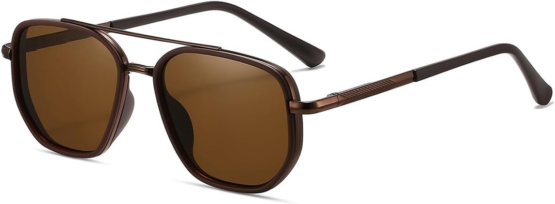 kimorn Women's Tangle Free Aviator Sunglasses, Polarized UV400 Protecion | Retro Square Frame Shades, Small-Medium Fit, Driving, Beach, Daily Wear