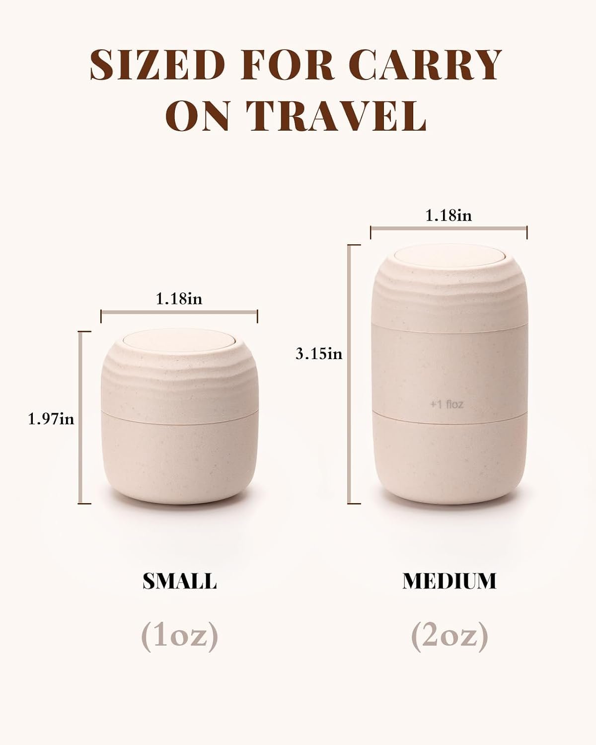 Lotour Refillable Containers, Travel Toiletry Jars, Beige 1oz 3 Pack | Plant-Based Material, Dual Thread Leakproof, TSA Compliant, Travel Friendly, Comes With Magnetic Labels & Crystal Stickers - Image 8
