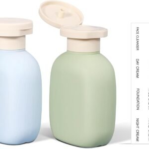 ASEVAT 3.4oz Travel Bottle with Flip Cap, Leak Proof Squeeze Bottles, Refillable Plastic Travel Containers for Creams, Lotion, Foundation, Shampoo, Conditioner