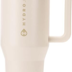 HydroJug Traveler 40oz, Insulated Tumbler with Handle & Straw, Cream