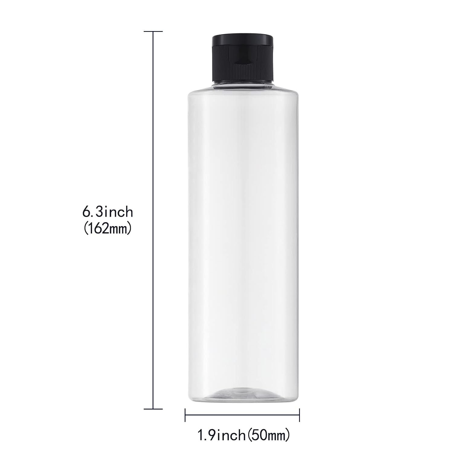 LISAPACK 8.3oz Travel Bottles for Toiletries, Plastic Shampoo Containers | 250ml large empty dispenser for liquid, conditioner, soap, body wash, clear travel size small (4 Pcs) with lids, leak proof - Image 6