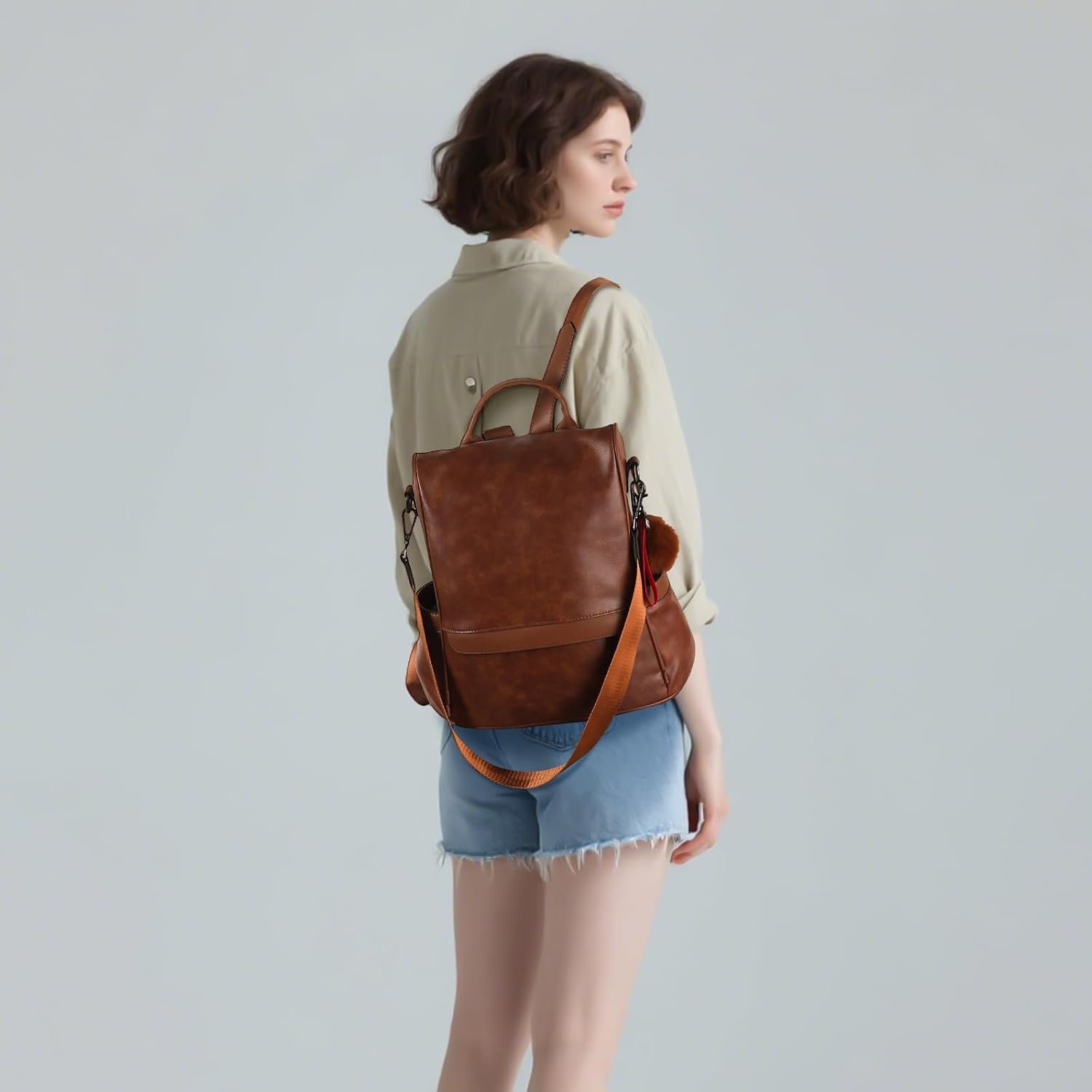 CHERUTY Women Backpack Purse PU Leather Anti-theft Casual Shoulder Bag Fashion Ladies Satchel Bags - Image 2