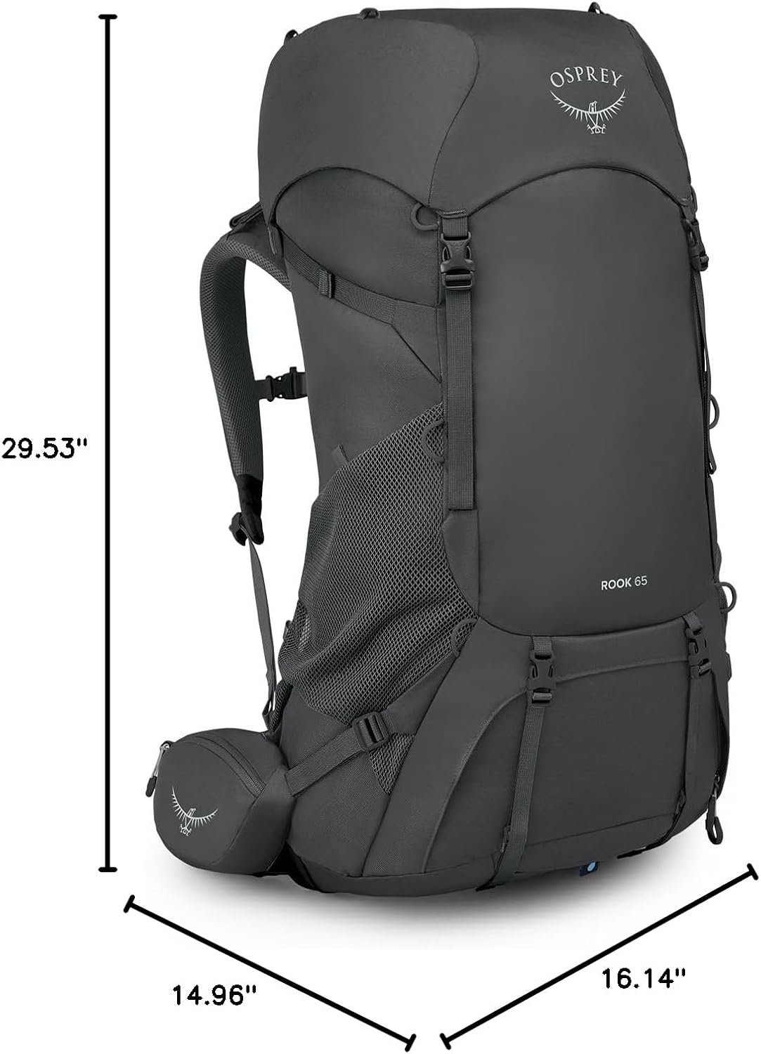 Osprey Rook 65L Men's Backpacking Backpack, Dark Charcoal/Silver Lining - Image 8