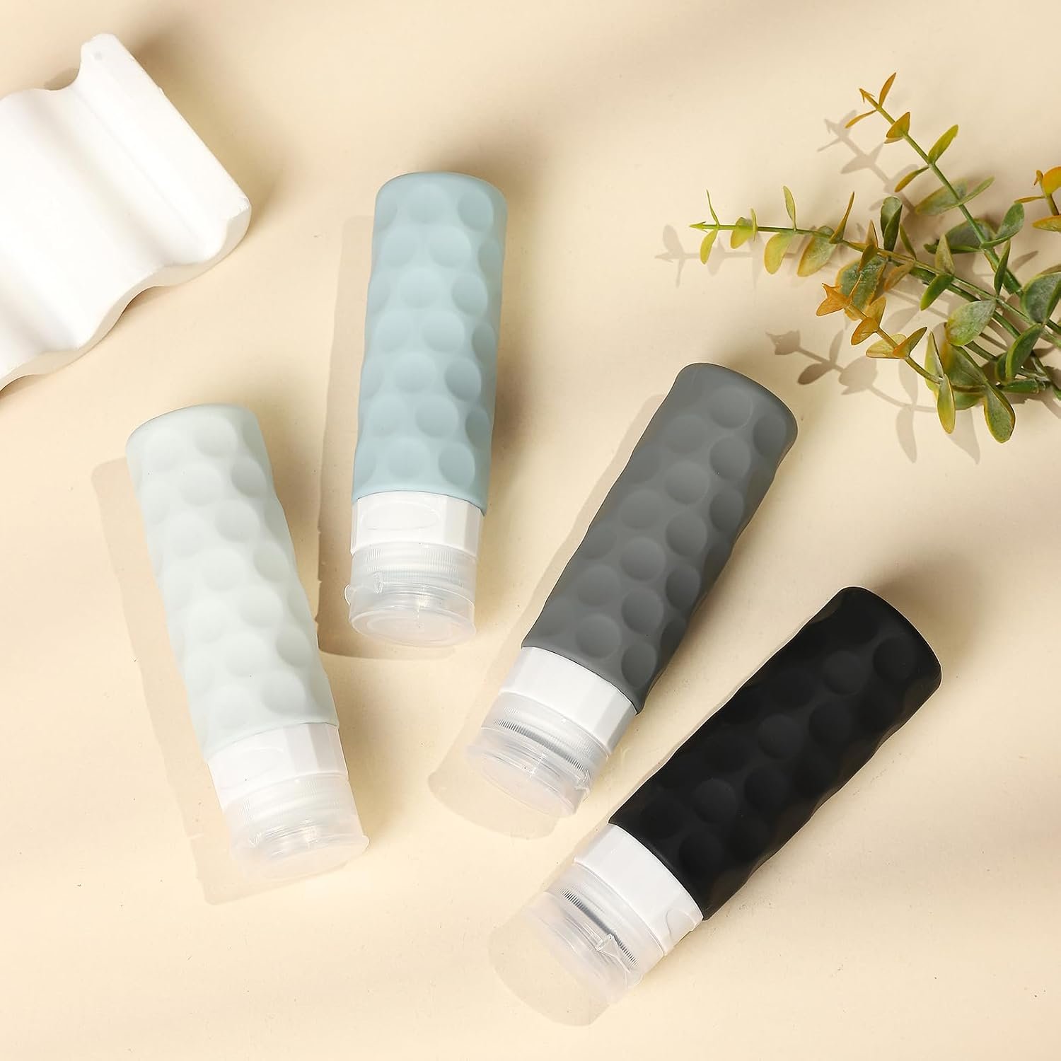 Silevoler Travel Bottles for Toiletries, Silicone Travel Size Containers | Polka-Dot Pattern TSA Approved BPA Free Silicone Leak Proof Refillable Squeezable Shampoo And Conditioner Bottles - Image 7