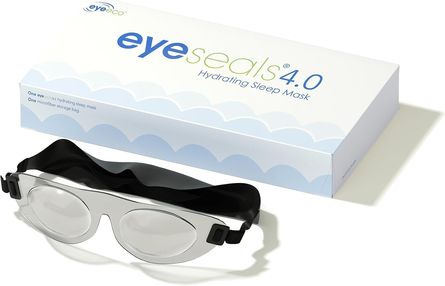 Eyeseals Hydrating Sleep Mask, Clear - CPAP Compatible | Latex-Free Eye Mask for Sleep to Block Dry Air, Retains Moisture to Soothe Dry, Irritated Eyes & Provides Eye Care Overnight