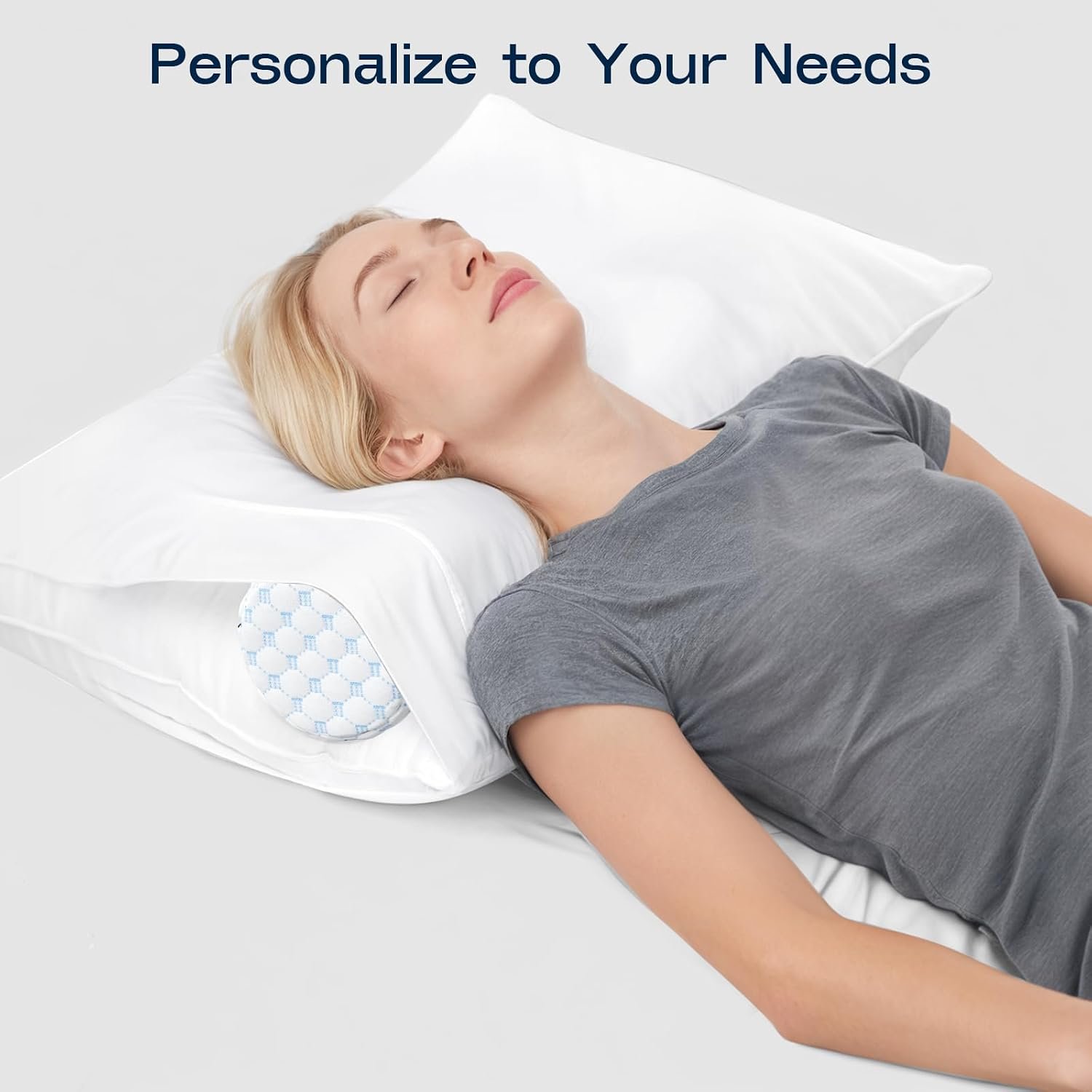 Neck Roll Pillow for Neck Pain Relief - Memory Foam Neck Support Pillow for Bed | Round Neck Pillow for Sleeping, 15.7 * 6 * 6 inch (Cool-Blue) - Image 9