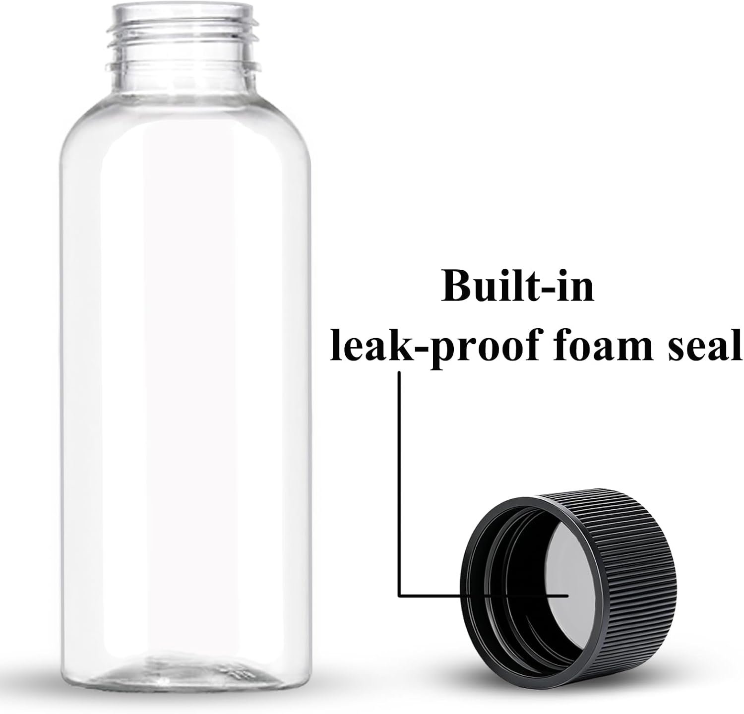 DNSEN Travel Bottles for Toiletries 3.4 oz Travel Size Mouthwash Bottles with Black Screw Cap, BPA Free Leak-Proof Portable Liquid Container 5 pack - Image 2
