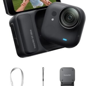 Insta360 GO Ultra - Small 4K Vlogging Camera, Hands-Free, POV Cam, 1/1.28" Sensor, 53g Lightweight, 156° FOV, 200 Min Battery Life, Magnetic Wearable Action Camera for Sports, Vlog,Midnight Black