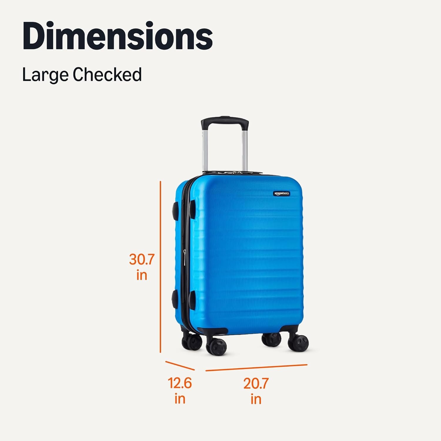 Amazon Basics 30" Hardside Large Checked Luggage, Expandable For Up to 15% More Space, With Scratch-Resistant Surface, Four Multi-directional Wheels, Telescoping Handle, Light Blue - Image 6