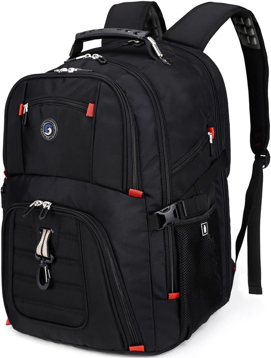SHRRADOO Extra Large Travel Laptop Backpack for Men, Work College Backpacks | Fit 17 Inch Laptops, with Combination Lock, Carry On Flight Approved, Men Women Business Backpack,Bookbag School Backpack