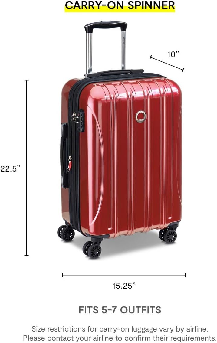 DELSEY PARIS Helium Aero Hardside Expandable Luggage with Spinner Wheels, Brick Red, Carry-On Plus 21 Inch - Image 4