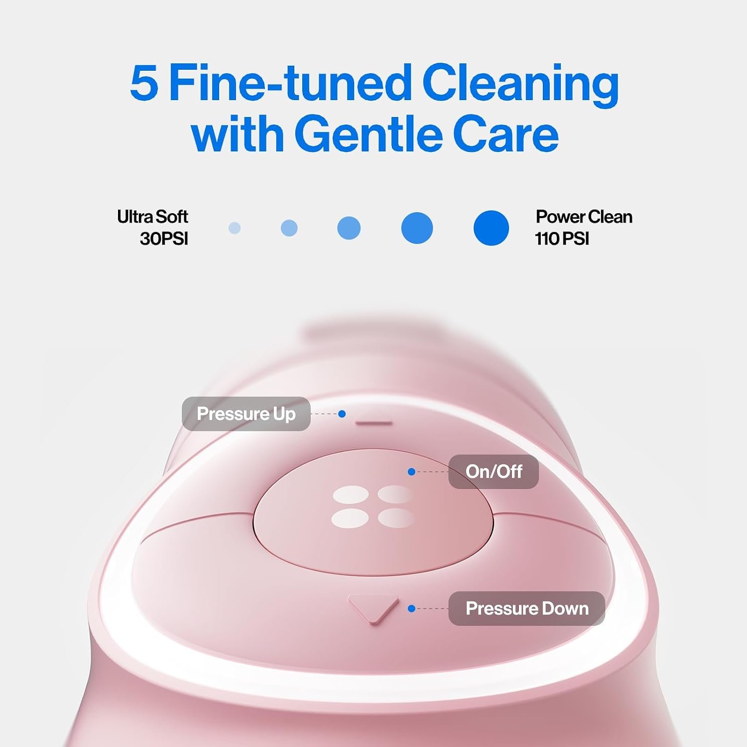 usmile C30 Cordless Water Flosser, 300ml Tank, 5 Modes, IPX7, Pink | S-Shaped Nozzle, USB-C Rechargeable Portable Oral Irrigator for Braces, Sensitive Gums, Teeth Cleaner, Home & Travel - Image 4