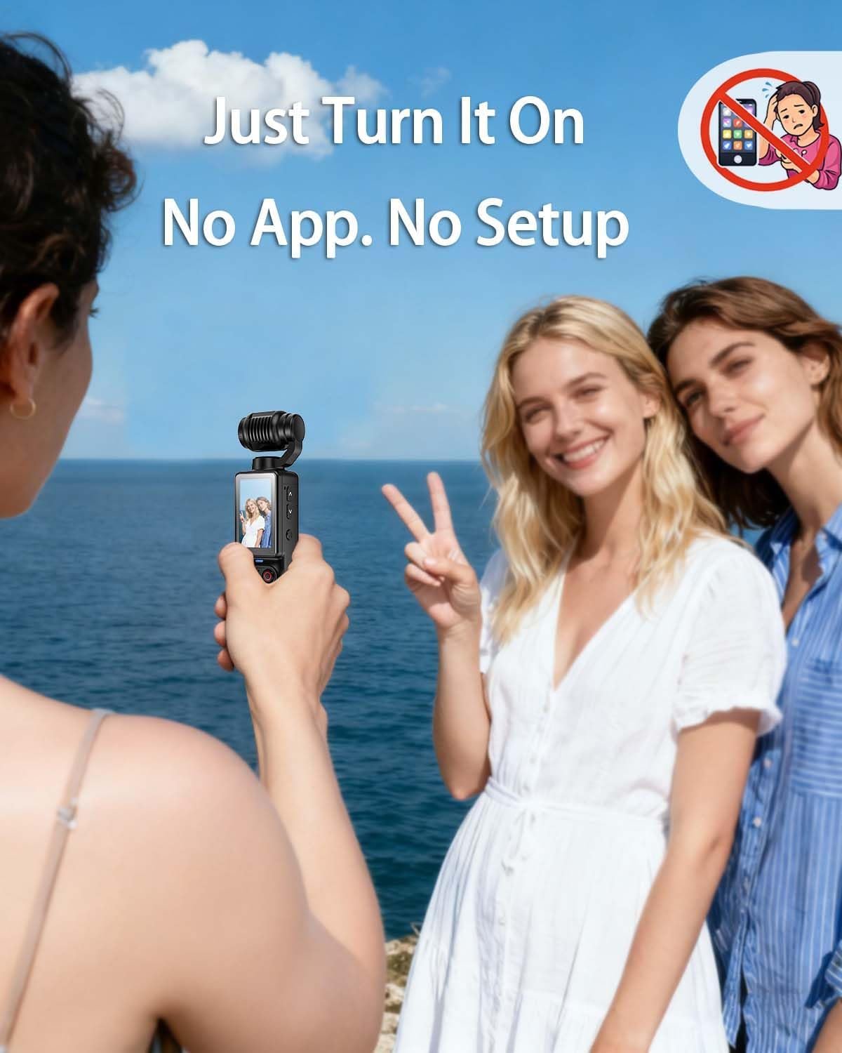 Vlogging Camera, Mini Camcorder, Portable Handheld Video Camera | Mini camcorder with 180° rotating lens, 7-hour battery, 32GB card, one-button recording for travel and daily moments - Image 3