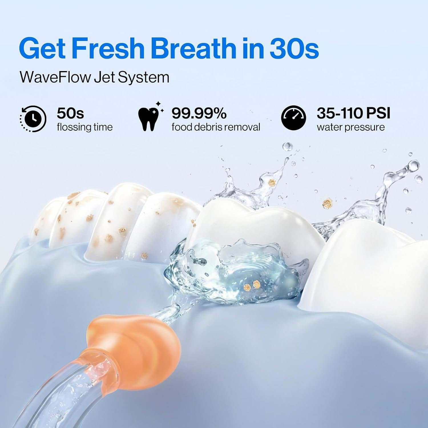 usmile C10 Portable Water Flosser for Travel, 95-Day Battery, IPX7, Black | 180ml Tank, 4 Modes, 360° Nozzle, Cordless Oral Irrigator for Braces, Implants & Sensitive Teeth, Teeth Cleaner - Image 2