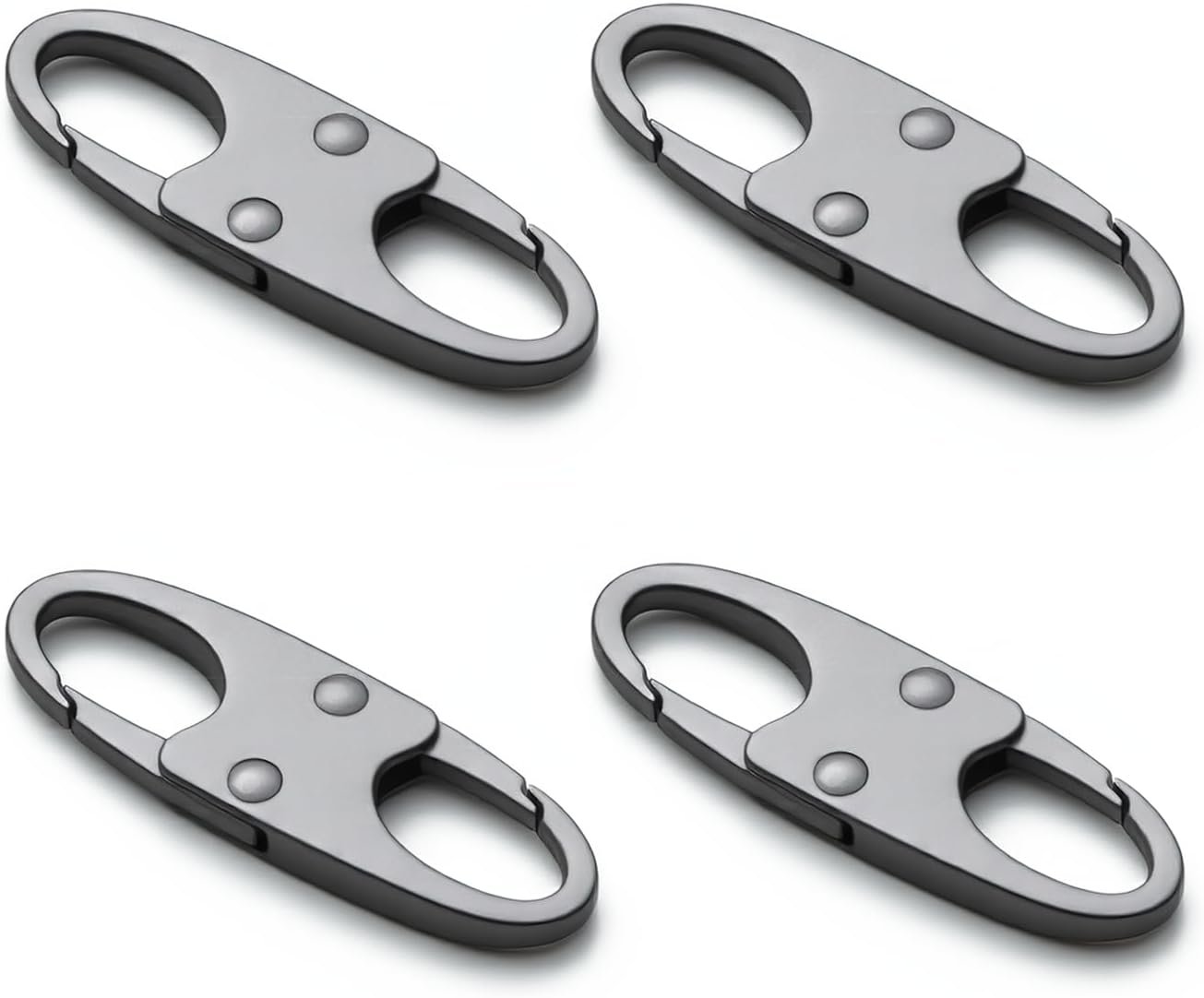 zelin Anti Theft Zipper Clips, Travel Essentials, Carabiner, 4Pcs Grey | Elegant Zinc Alloy Zipper Pull Locks, Airplane Gadgets and Travel Accessories for Backpacks, Commuting and Outdoor Safety