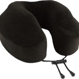 Cabeau Neck Pillow for Airplane Travel – Evolution Classic – Memory Foam U Shaped Design – Supportive for Sleeping with Adjustable Support Clasp (Midnight Black)