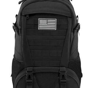 Jueachy Tactical Backpack for Men Hiking Day Pack Molle Military Rucksack Waterproof 30L EDC Bag with USA Flag Patch