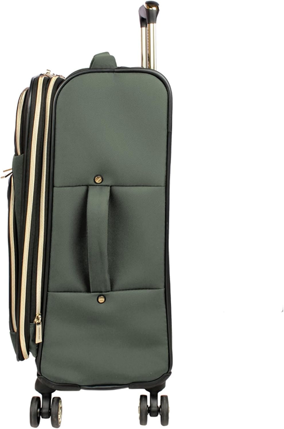 Kenneth Cole REACTION Chelsea 2-Piece Bundle - 20" Chevron Expandable 8-Wheel Carry-On Suitcase & Matching 15" Laptop Tote Bag, Olive - Image 7