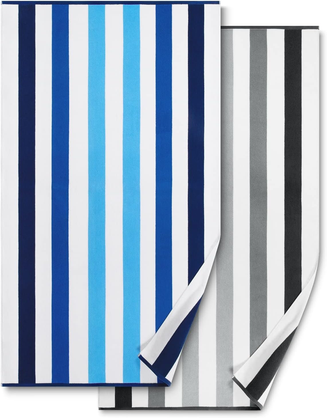Bornbay Cotton Oversized Beach Towel - Extra Large 40"X70" Plush Thick Pool Towel, XL Fluffy Multi Blue Beach Towels Stripe Swimming Towel for Adults Mens Women - Image 7