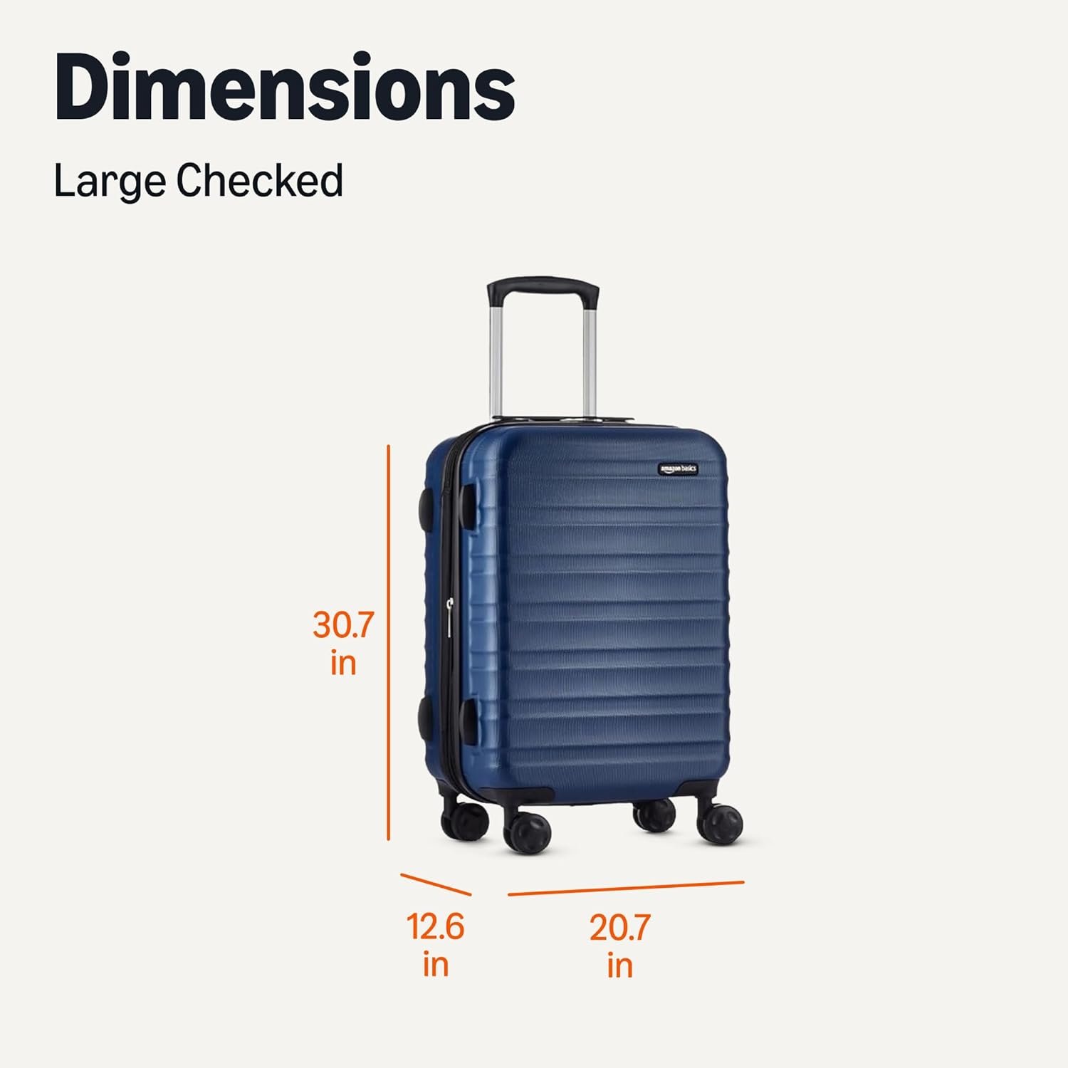 Amazon Basics 30" Hardside Large Checked Luggage with Multi-directional Wheels, Expandable for Up to 15% More Space, Scratch-Resistant Hardshell, Navy Blue - Image 6