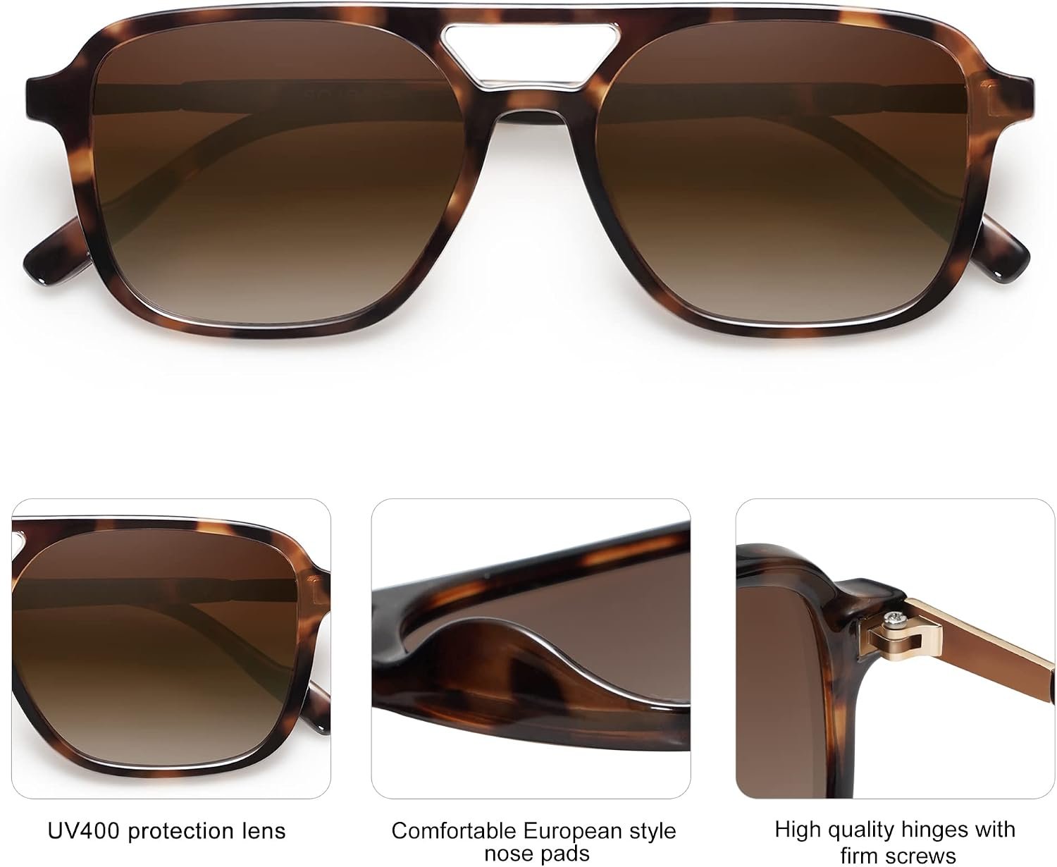 SOJOS Retro Aviator Sunglasses Womens Mens,Trendy Rectangle Shades SJ2202 | Polit UV400 Protection Women Sun Glasses,Y2K Cute Thin Slim Frames,Daily Wear,Outdoor,Driving,Travel Beach Essentials - Image 6