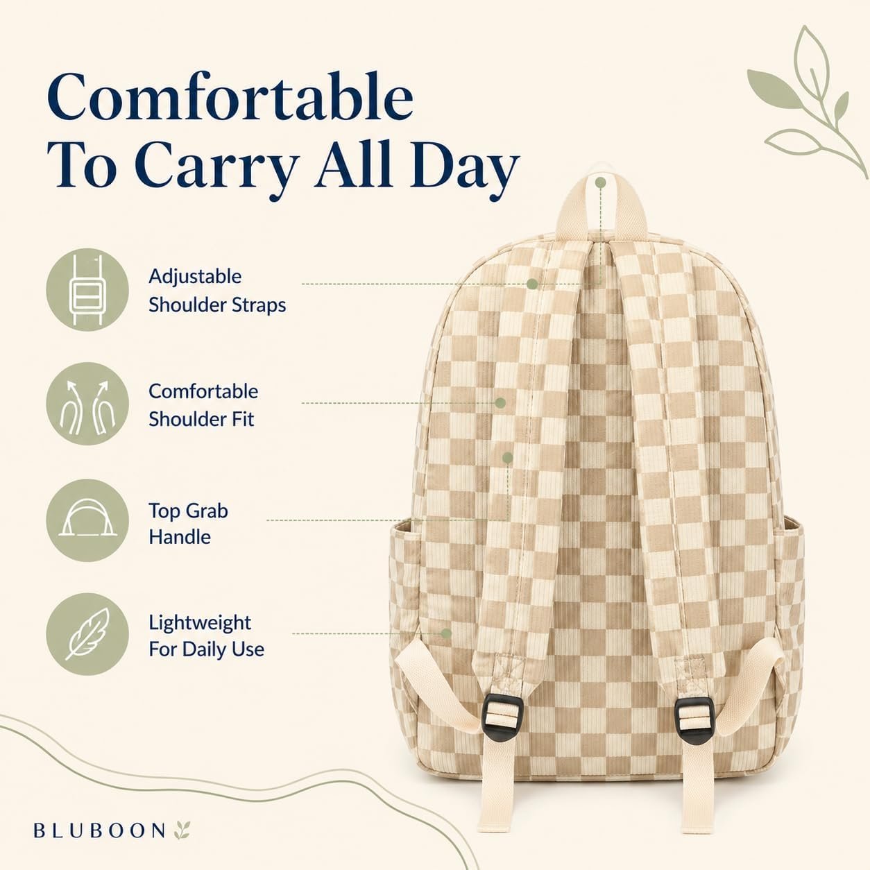 Bluboon School Backpack for Teen Girls Bookbags Elementary High School Corduroy Laptop Bags Women Travel Daypacks - Image 4