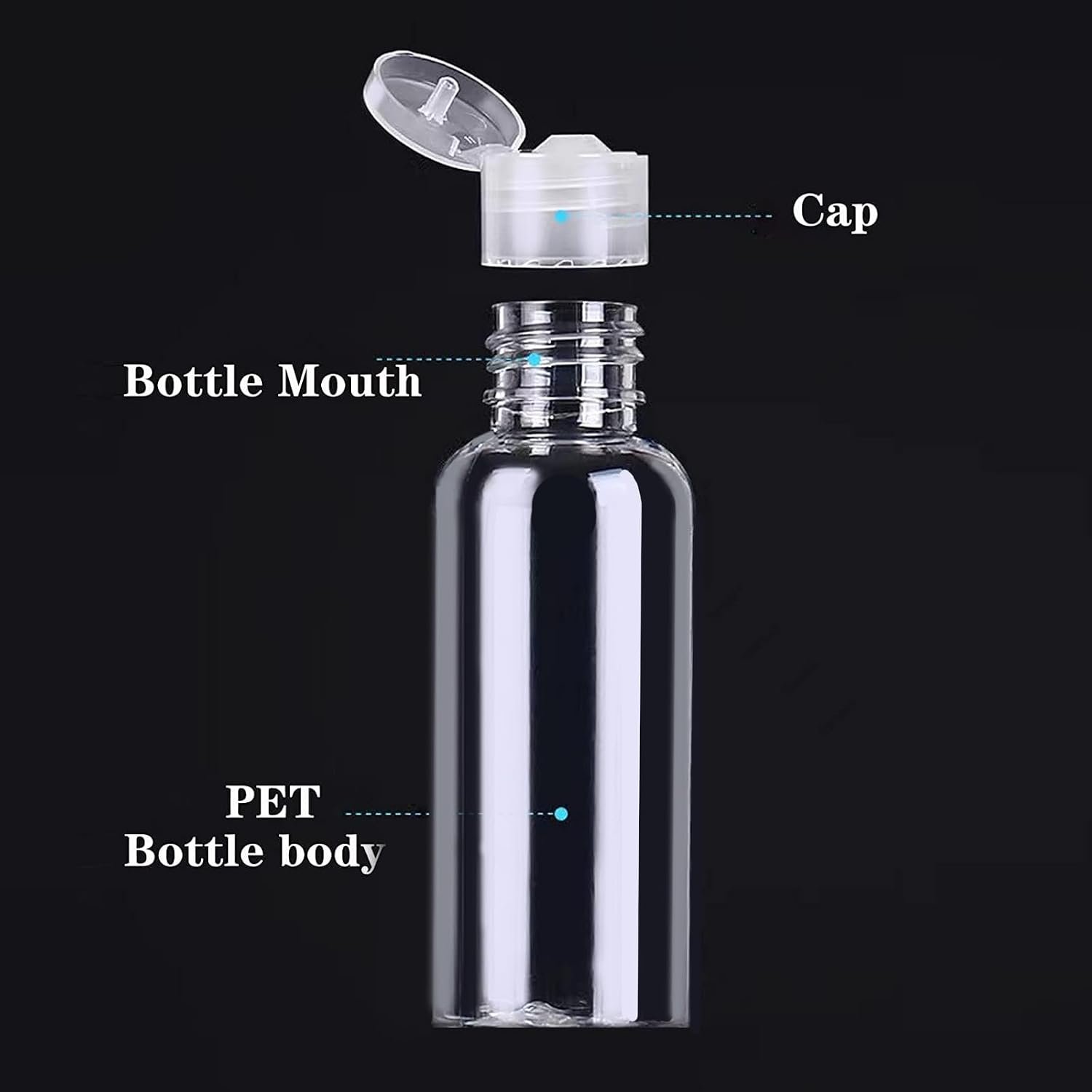 DNSEN 5 Pack 3.4oz Empty Plastic Travel Bottles for Toiletries TSA Approved Leak Proof Squeezable Travel Size Containers Travel Essentials Accessories, clear - Image 2
