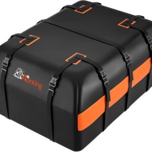 Car Rooftop Cargo Carrier Bag, 21 Cubic Feet 100% Waterproof Heavy Duty 840D Car Roof Bag for All Vehicle with/Without Racks - Anti-Slip Mat, 6 Door Hooks, Storage Bags, 2 Extra Straps, Luggage Lock