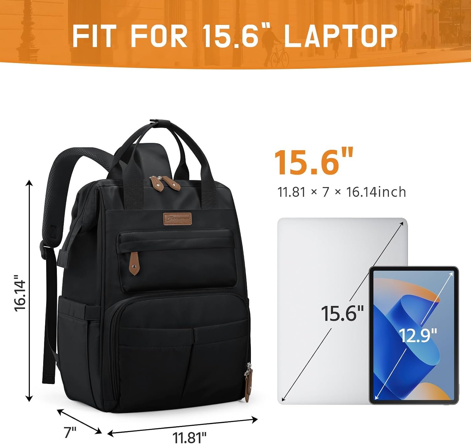 Maelstrom Laptop Backpack for Women Men, 15.6-17.3" Waterproof Travel Bag | Anti-theft Design, Lightweight, Luggage Strap, Device Protection, Breathable,Multi-Pockets, Perfect for Work/Business/School - Image 4