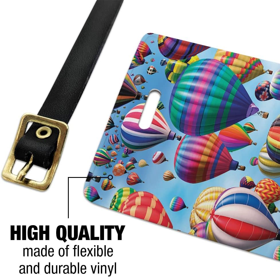 Hot Air Balloons Pattern Luggage ID Tags Suitcase Carry-On Cards - Set of 2 - Image 2