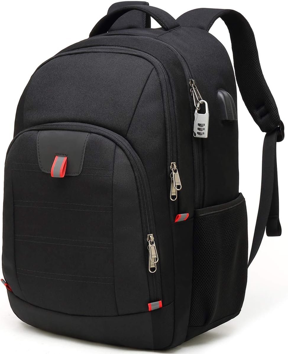 Della Gao Laptop Backpack for Men, 17.3inch Large Business Travel Backpack | with USB Charging Port, Water Resistant College Computer Bag for Men/Women